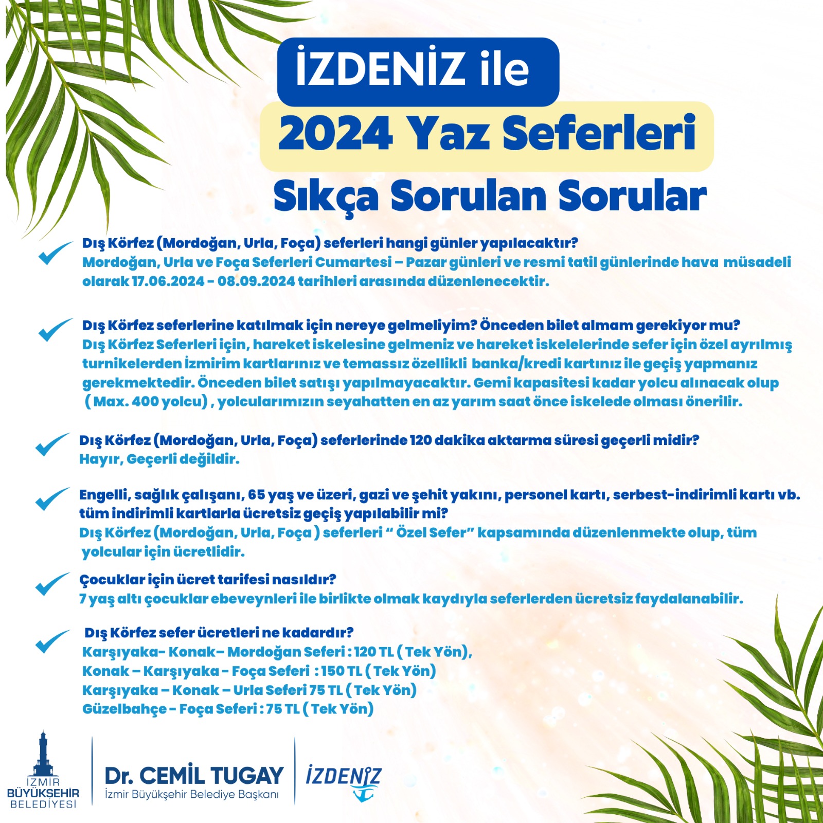 İZDENİZ’in yaz seferleri Kurban Bayramı’nda başlıyor