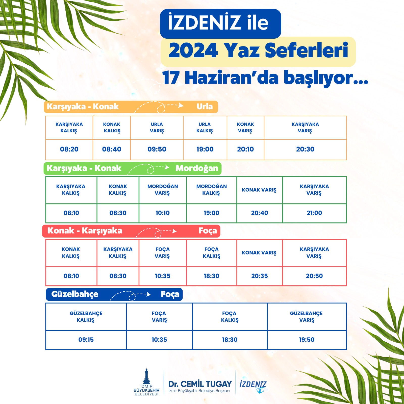 İZDENİZ’in yaz seferleri Kurban Bayramı’nda başlıyor